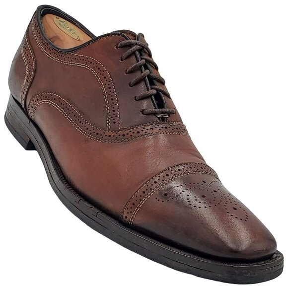 To Boot New York Italy Men 8.5 Antiqued Brown Leather Dress Shoes Cap-toe Oxford main image 4